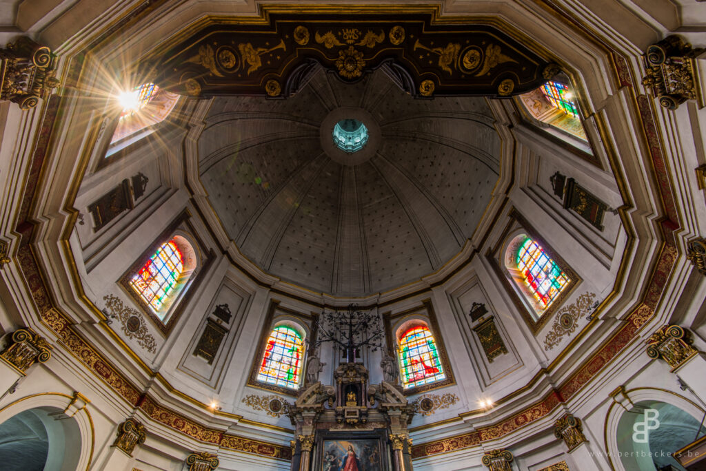 Interior shot of the dome of the Basilica in Scherpenheuvel, Belgium